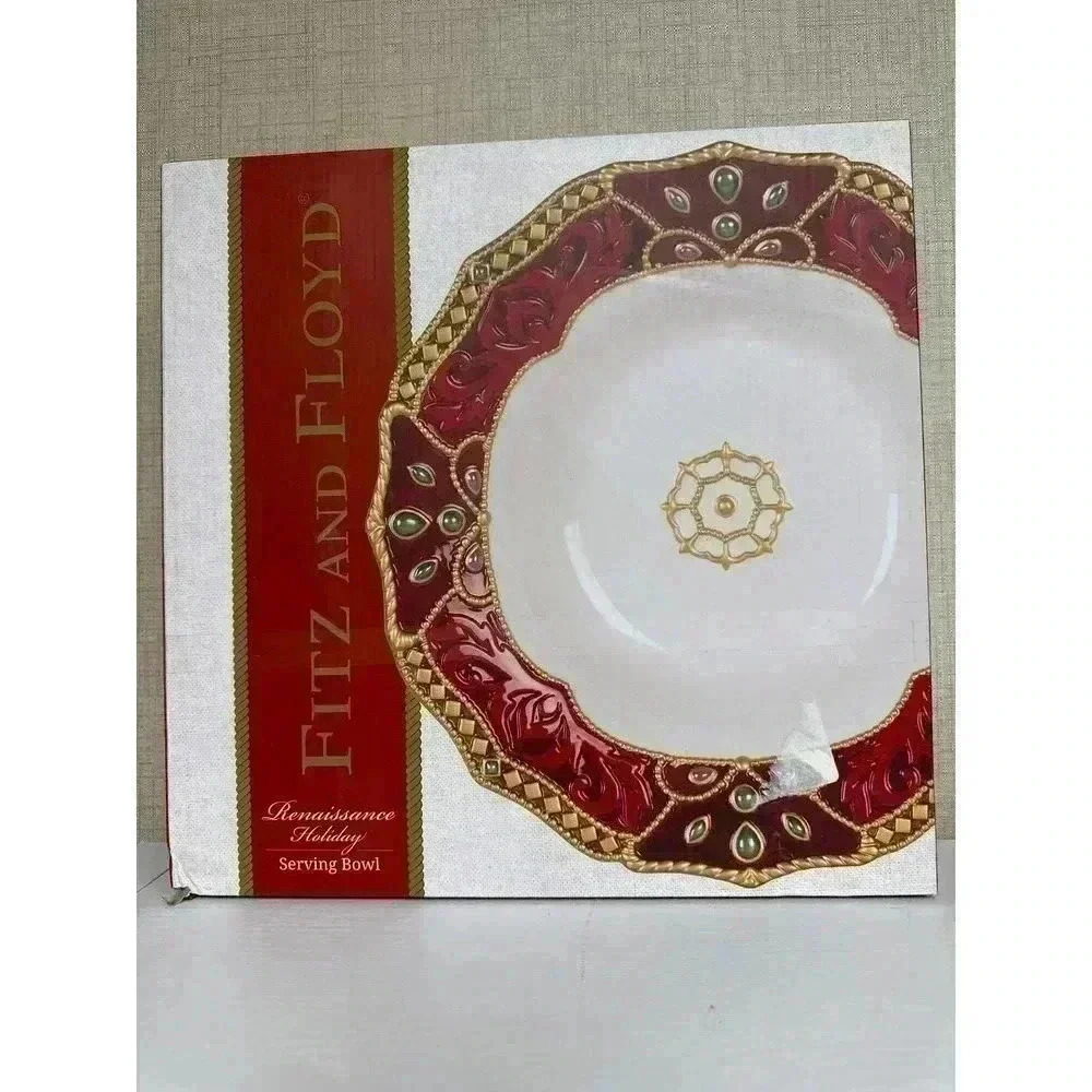 Fitz and Floyd renaissance holiday serving bowl